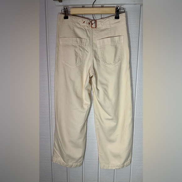 Anthropologie Pilcro Mid-Rise Wide-Leg Trouser Jeans in Natural -size 25 - Picture 4 of 11